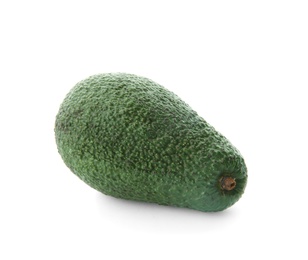 Ripe avocado on white background. Tropical fruit