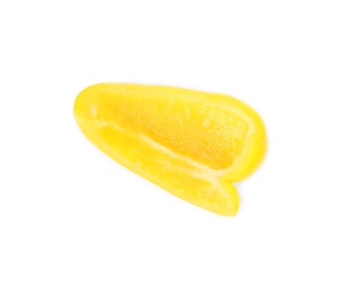 Slice of yellow bell pepper isolated on white