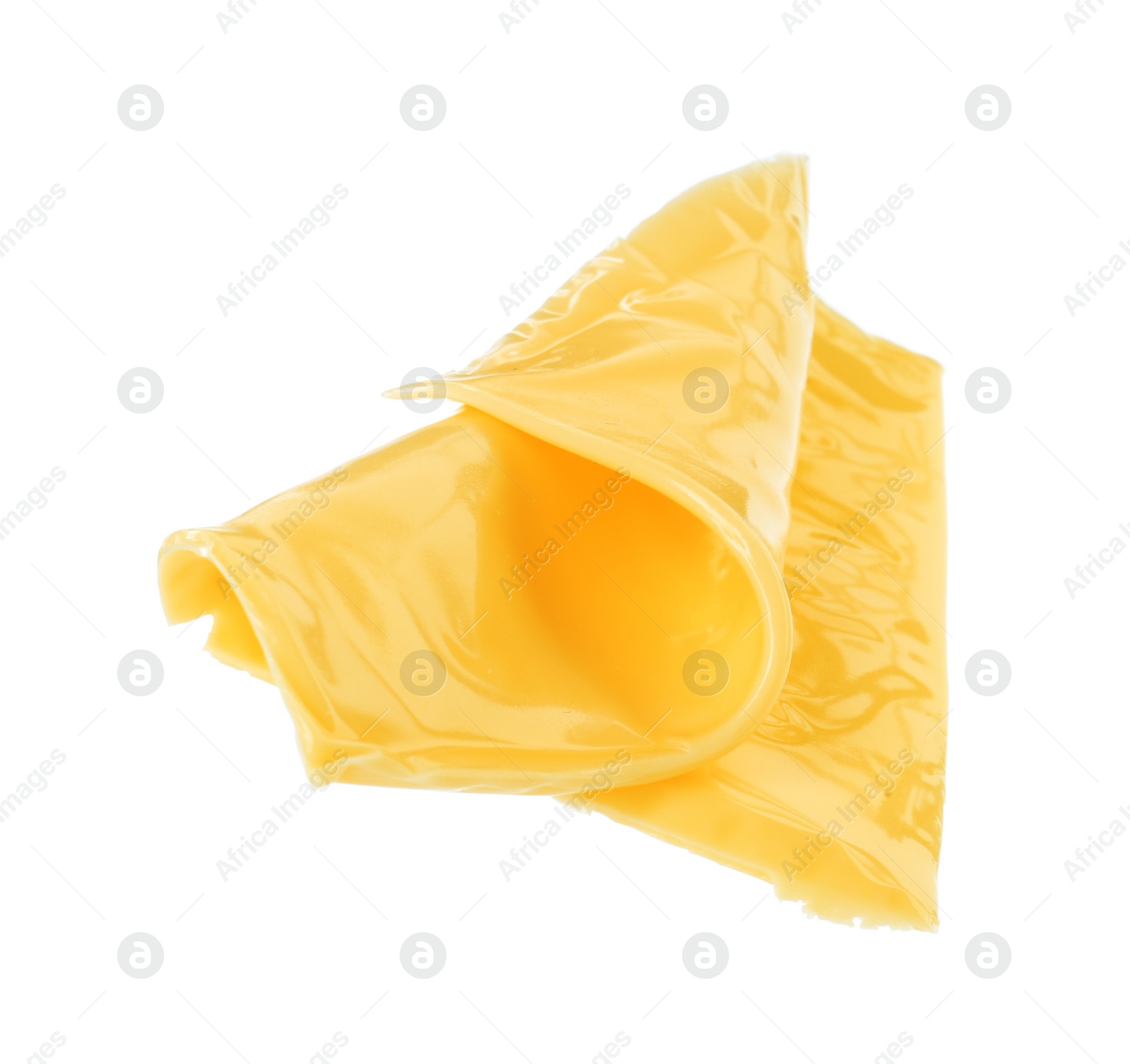 Photo of Slice of cheese for burger isolated on white