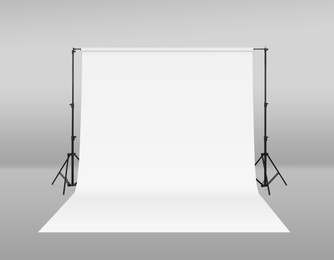 Image of Modern white photo background. Professional studio equipment