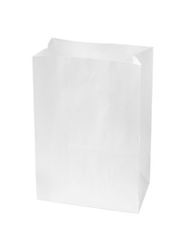 New open paper bag isolated on white