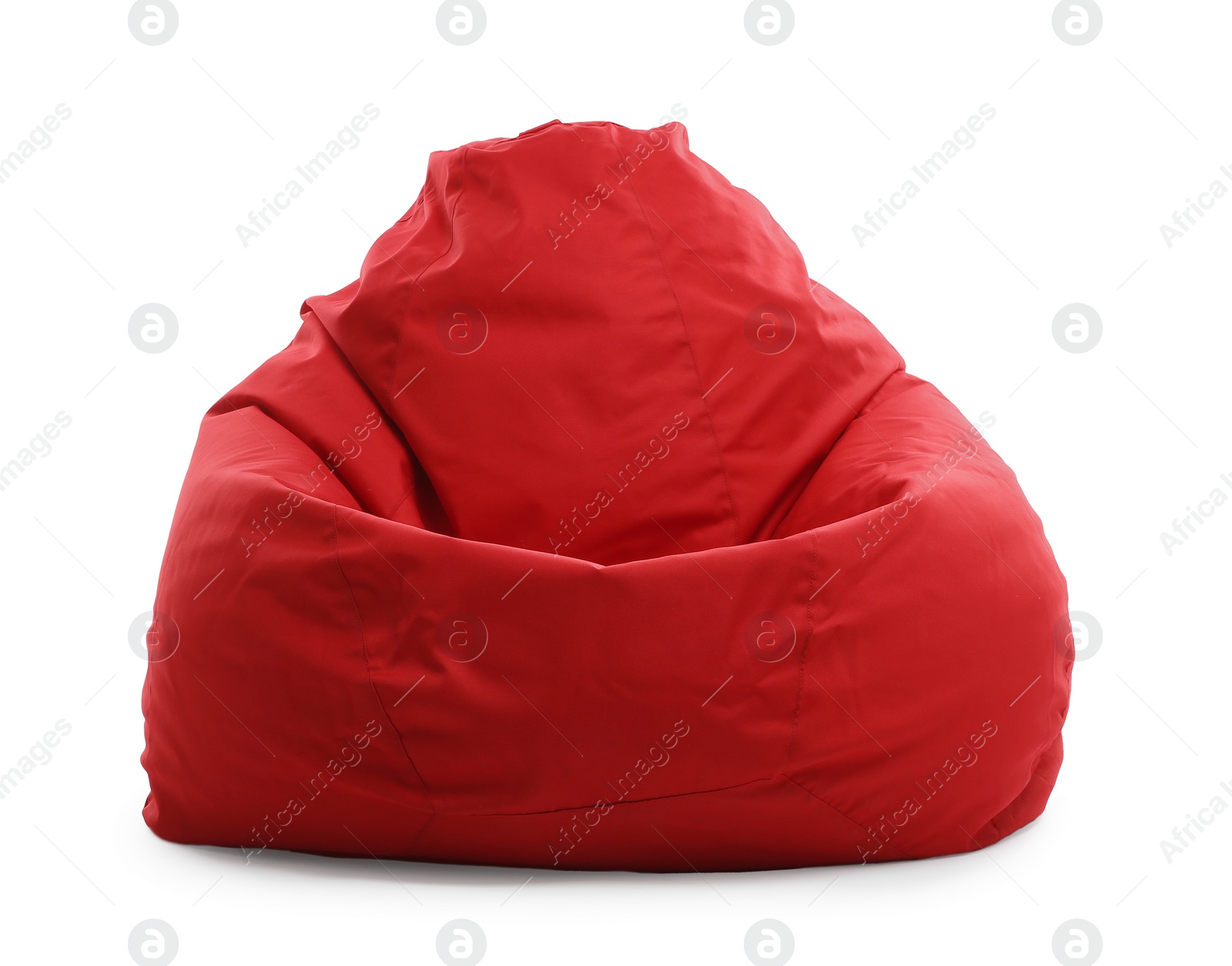 Photo of Red bean bag chair isolated on white