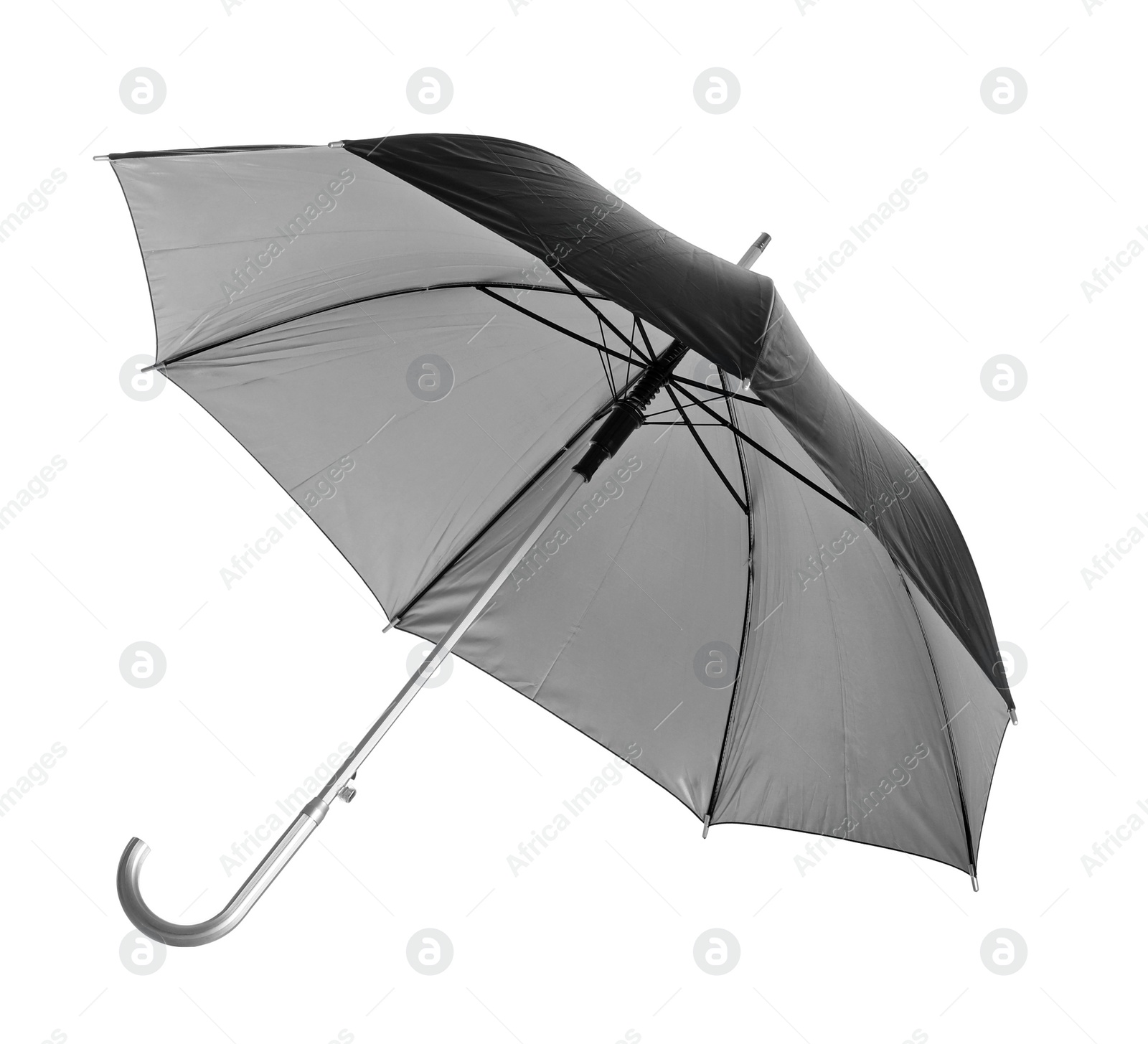 Photo of Beautiful open umbrella on white background