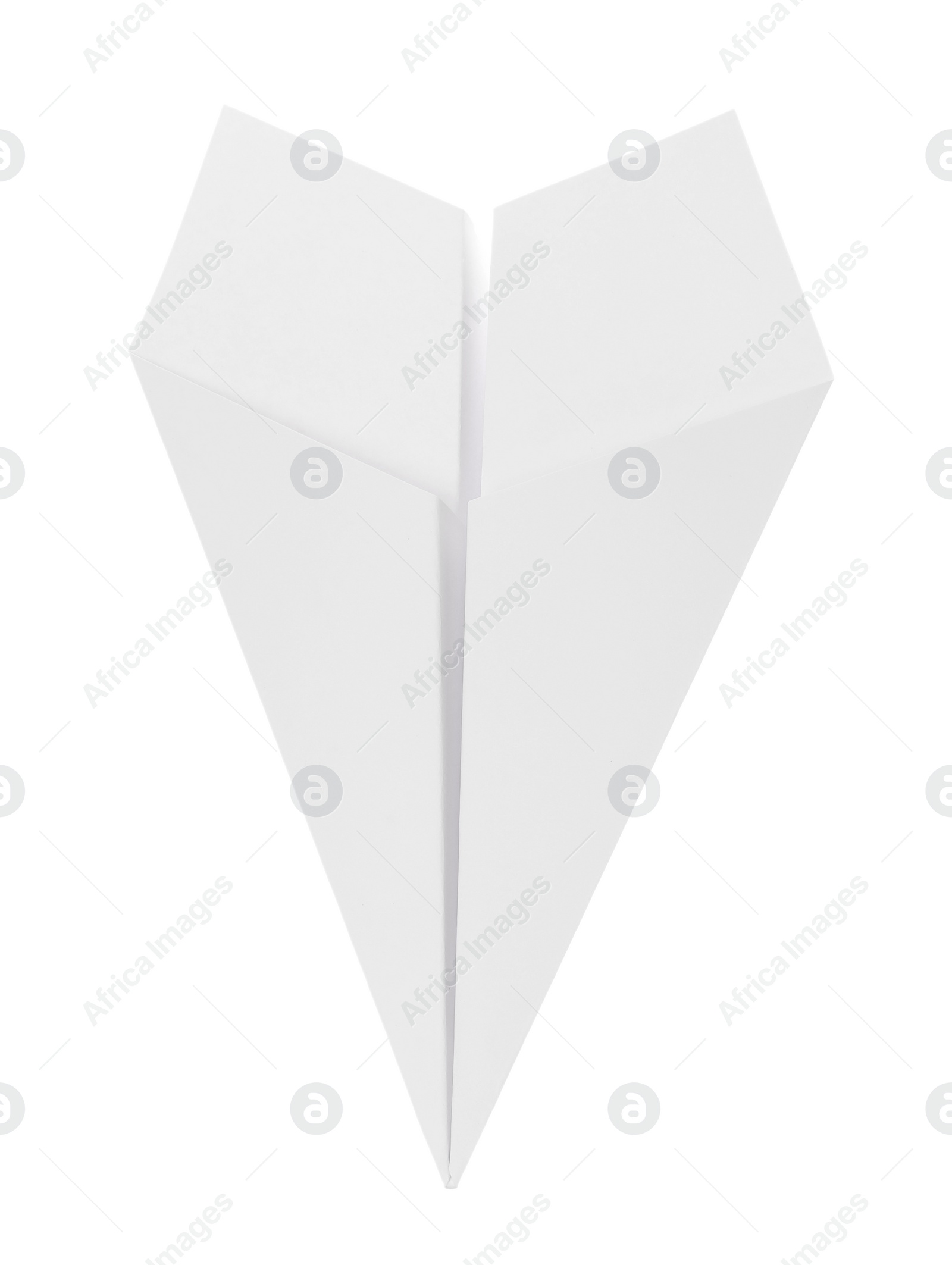 Photo of One handmade paper plane isolated on white