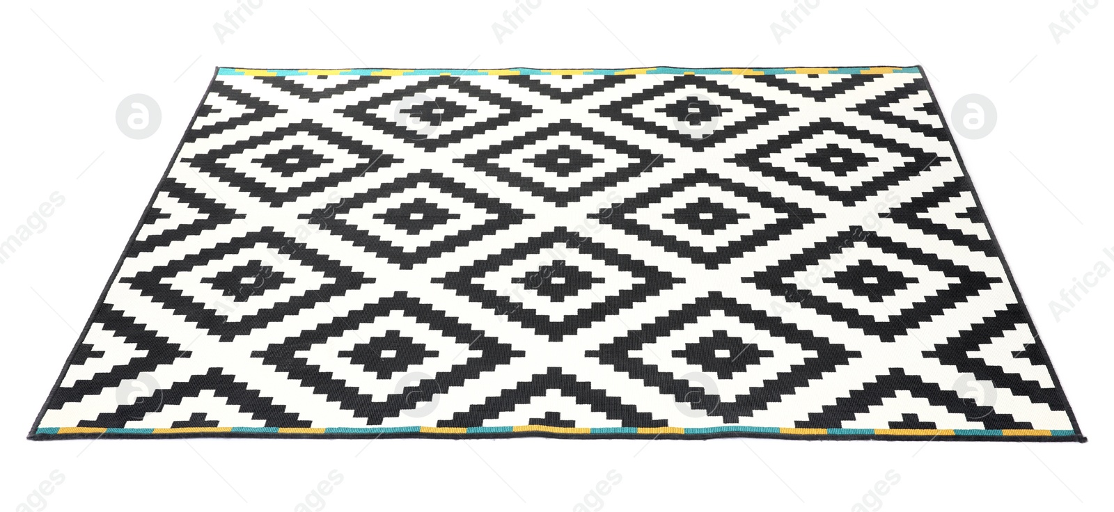 Photo of Carpet with pattern on white background