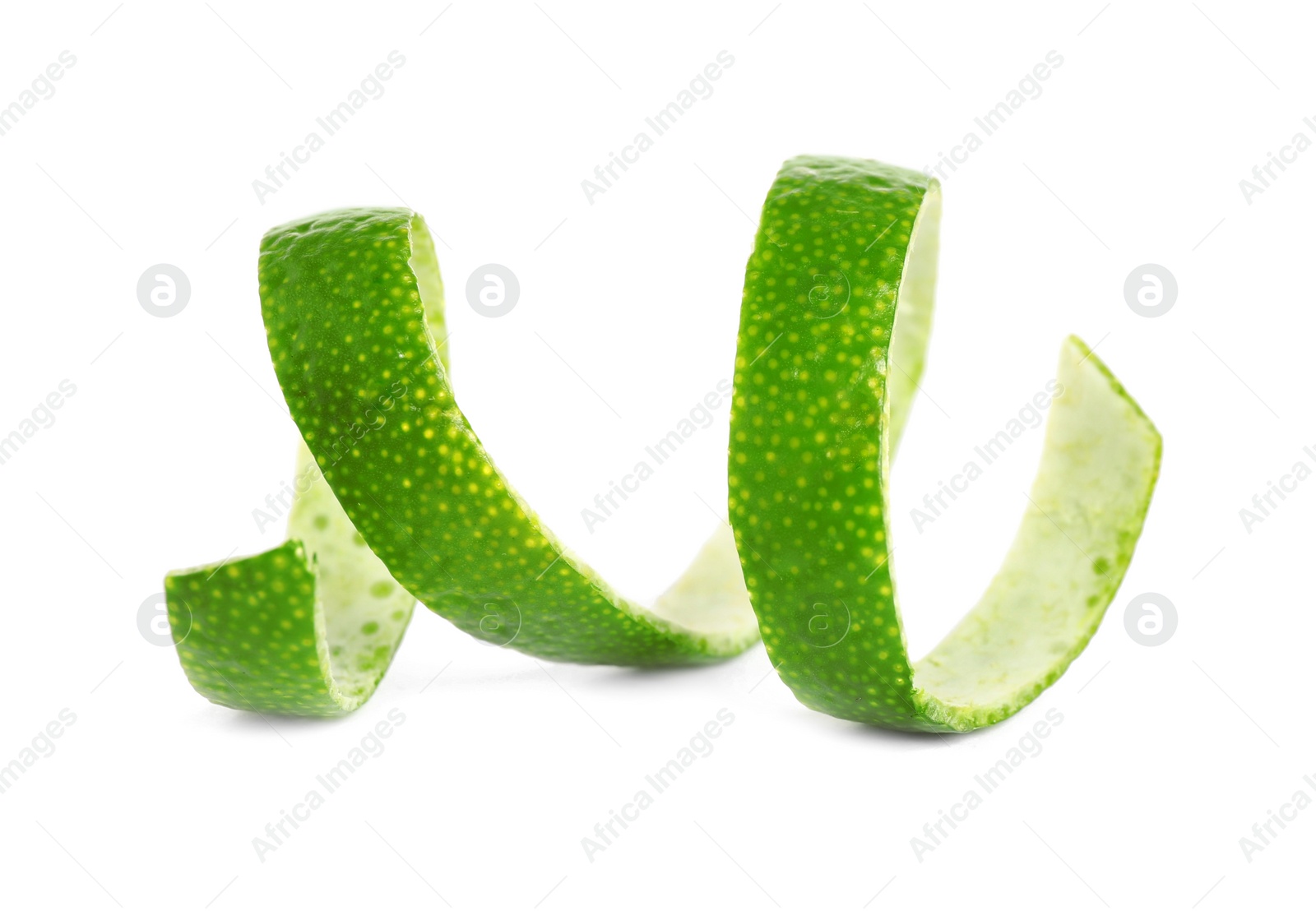 Photo of Peel of fresh ripe lime isolated on white