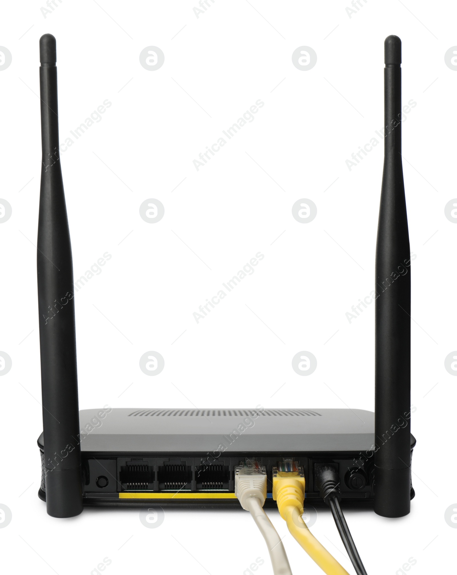 Photo of New modern Wi-Fi router isolated on white