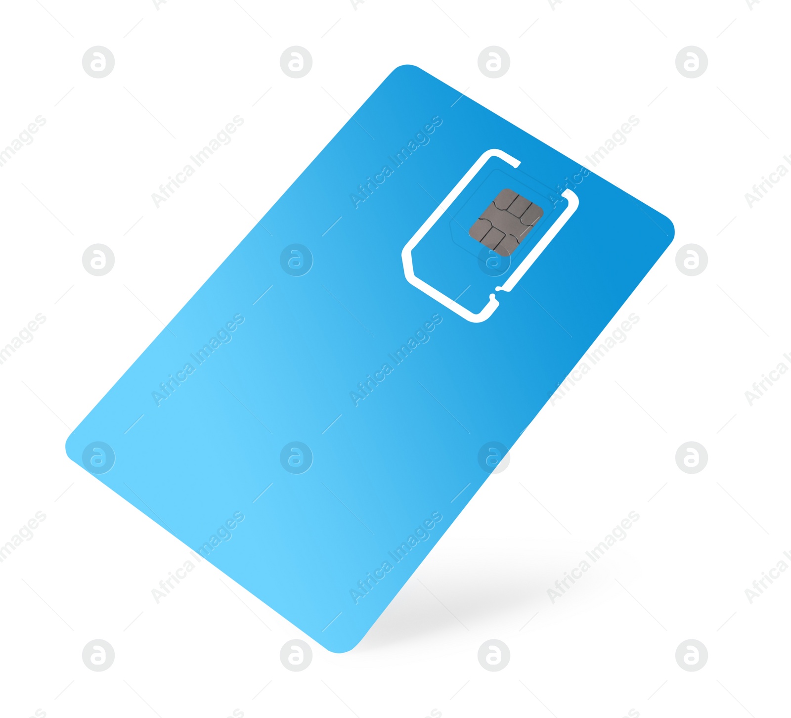 Photo of Light blue SIM card isolated on white