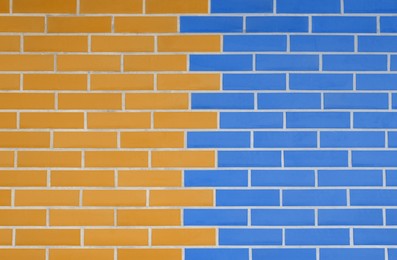 Illustration of Dark gold and blue brick wall as background