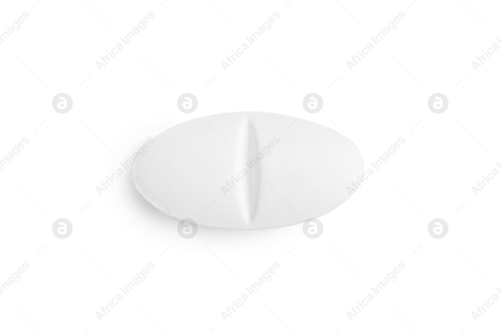 Photo of One pill isolated on white, top view