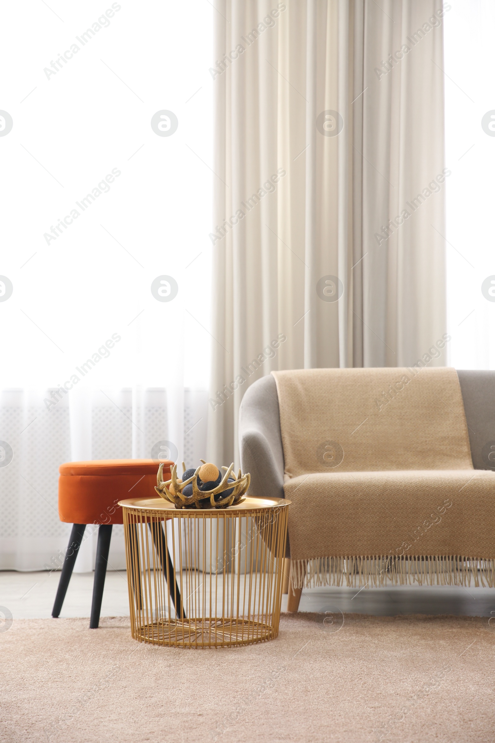 Photo of Cozy living room interior inspired by autumn colors