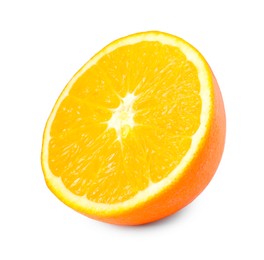 Citrus fruit. Half of fresh orange isolated on white