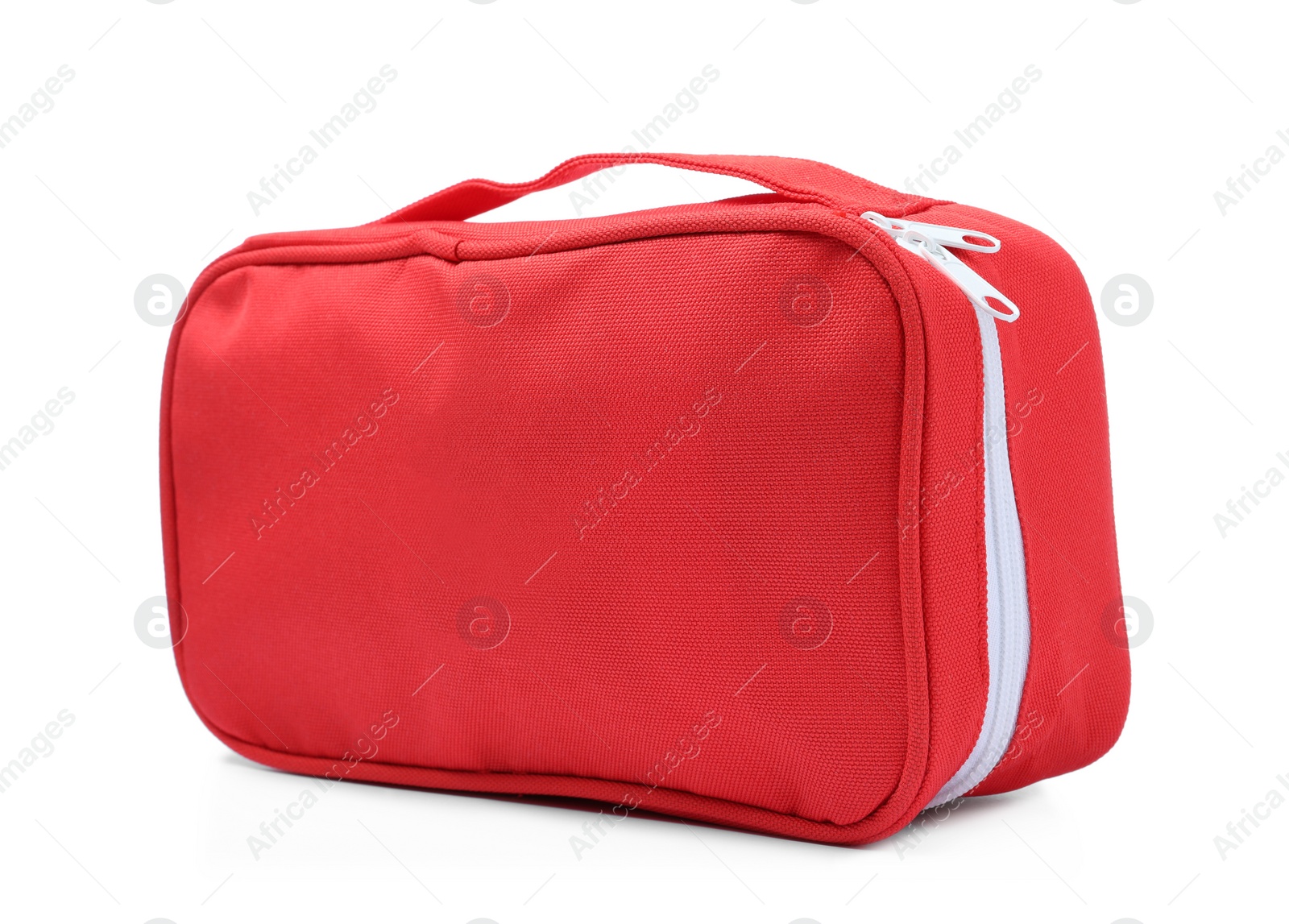 Photo of First aid kit isolated on white. Health care