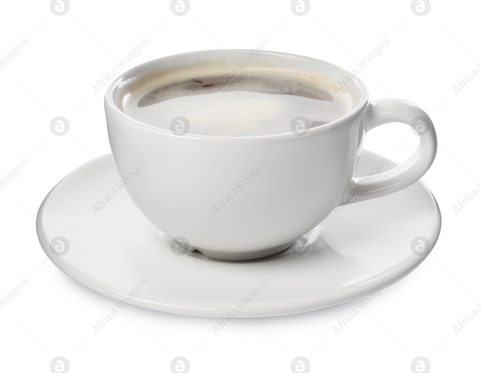 Photo of Cup of aromatic coffee isolated on white