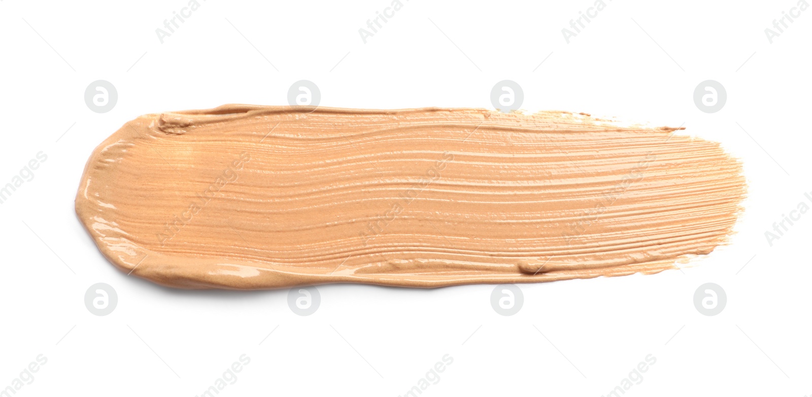 Photo of Smear of skin foundation isolated on white, top view