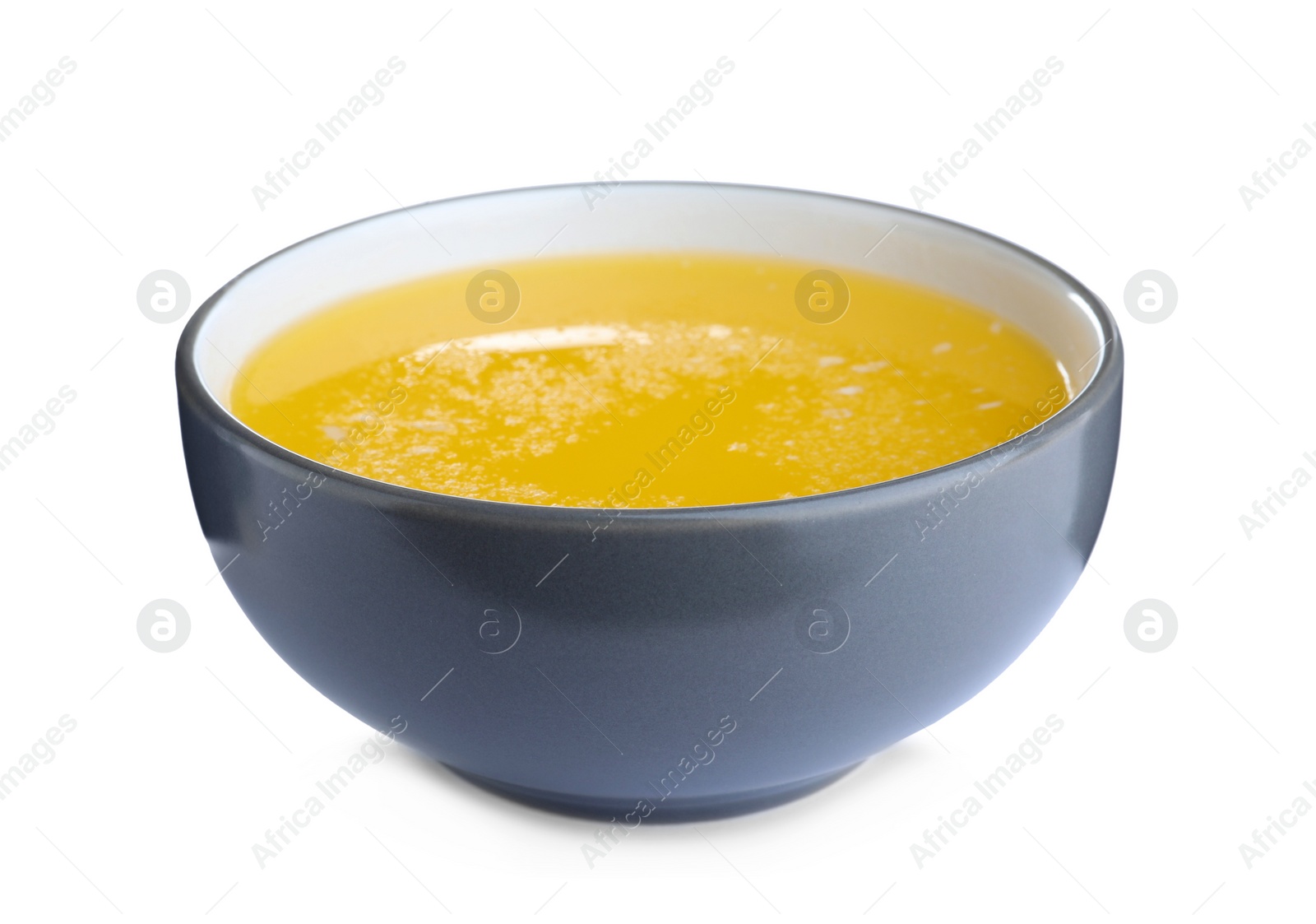 Photo of Bowl of Ghee butter isolated on white