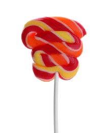 Photo of One delicious colorful lollipop isolated on white