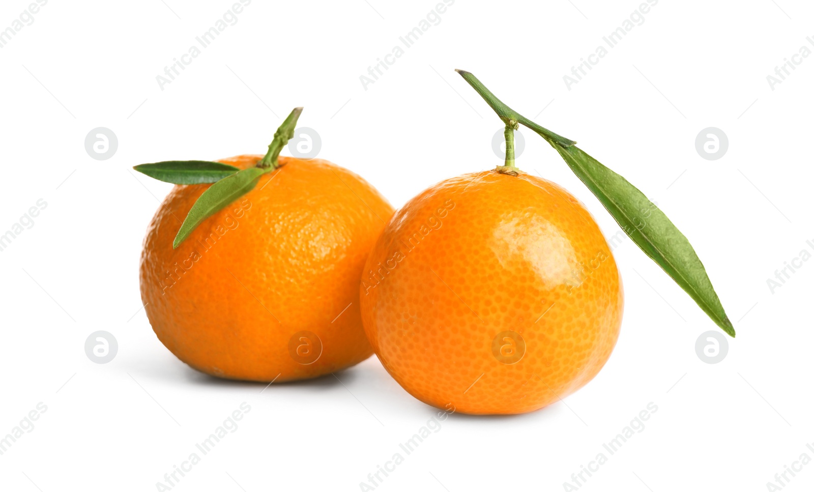 Photo of Fresh ripe juicy tangerines isolated on white