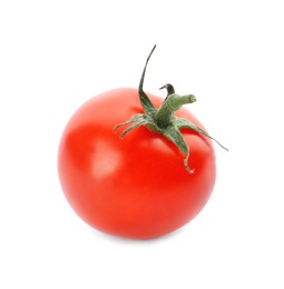 Fresh ripe whole tomato on white background