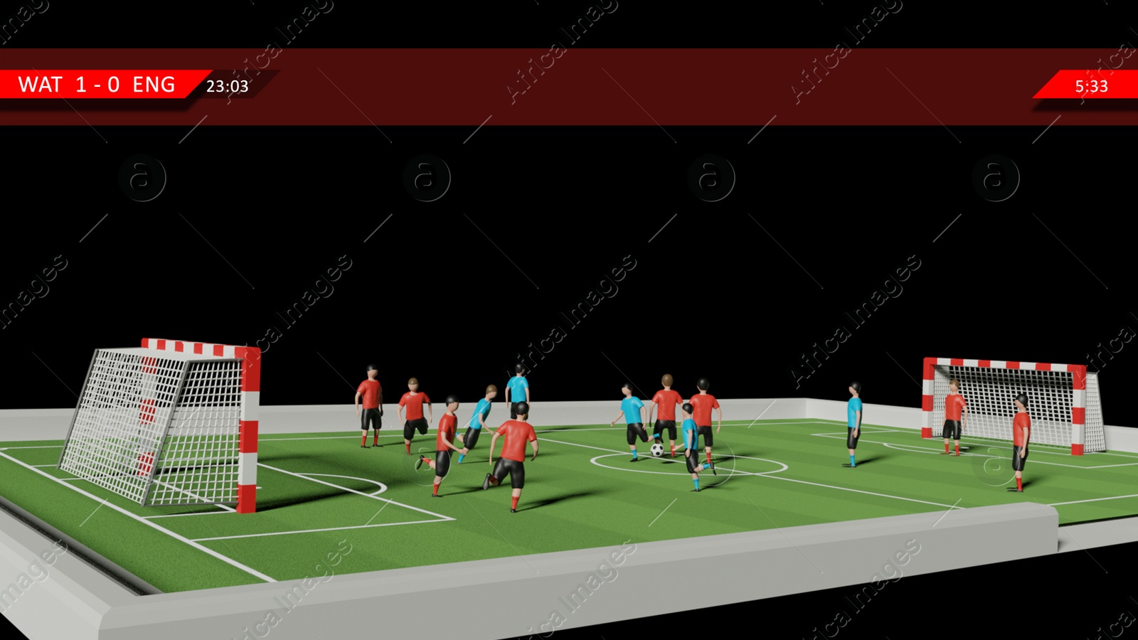 Illustration of Sports video game, illustration. Football players on field