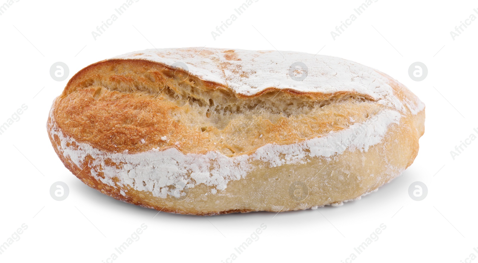 Photo of Freshly baked sourdough bread isolated on white