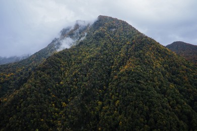 Picturesque view of mountains on autumn day outdoors