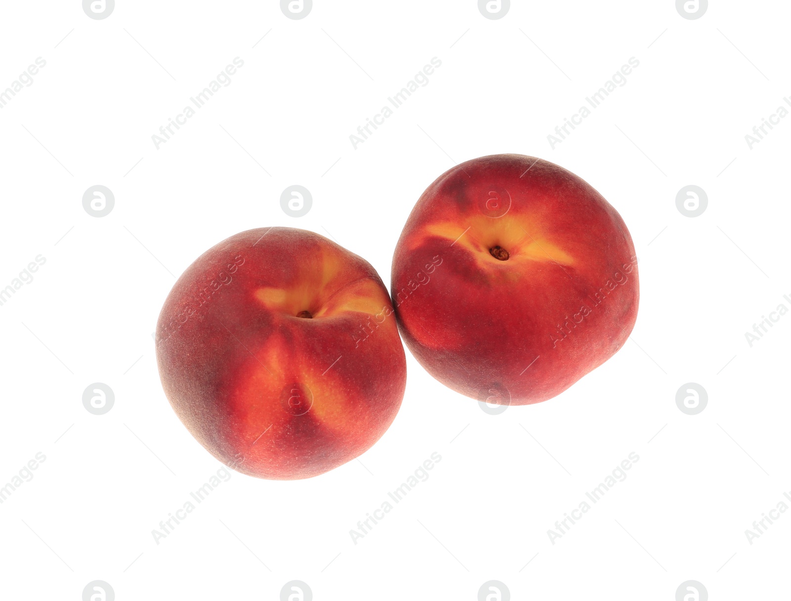 Photo of Delicious fresh ripe peaches isolated on white