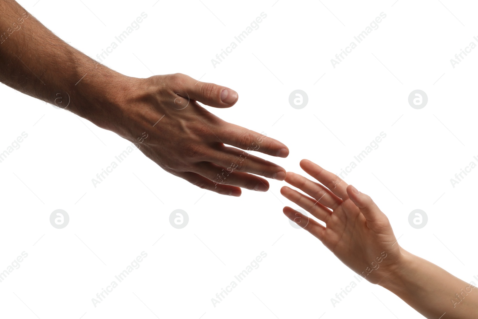 Photo of Man and woman on white background, closeup