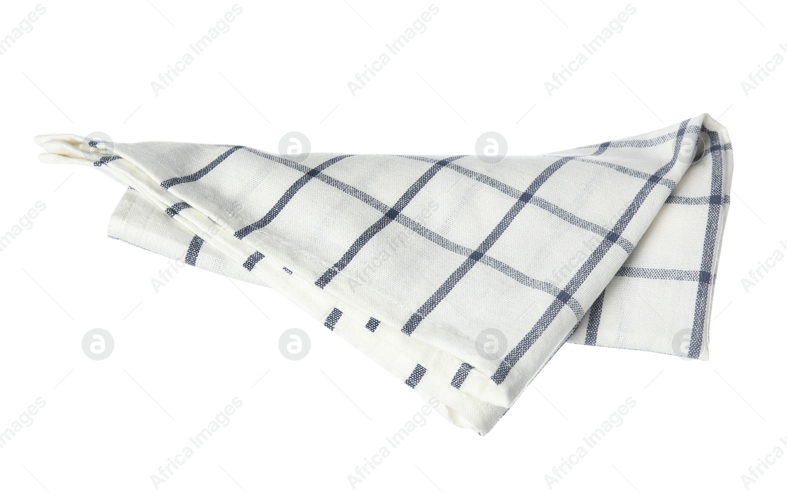 Photo of Soft checkered fabric napkin isolated on white