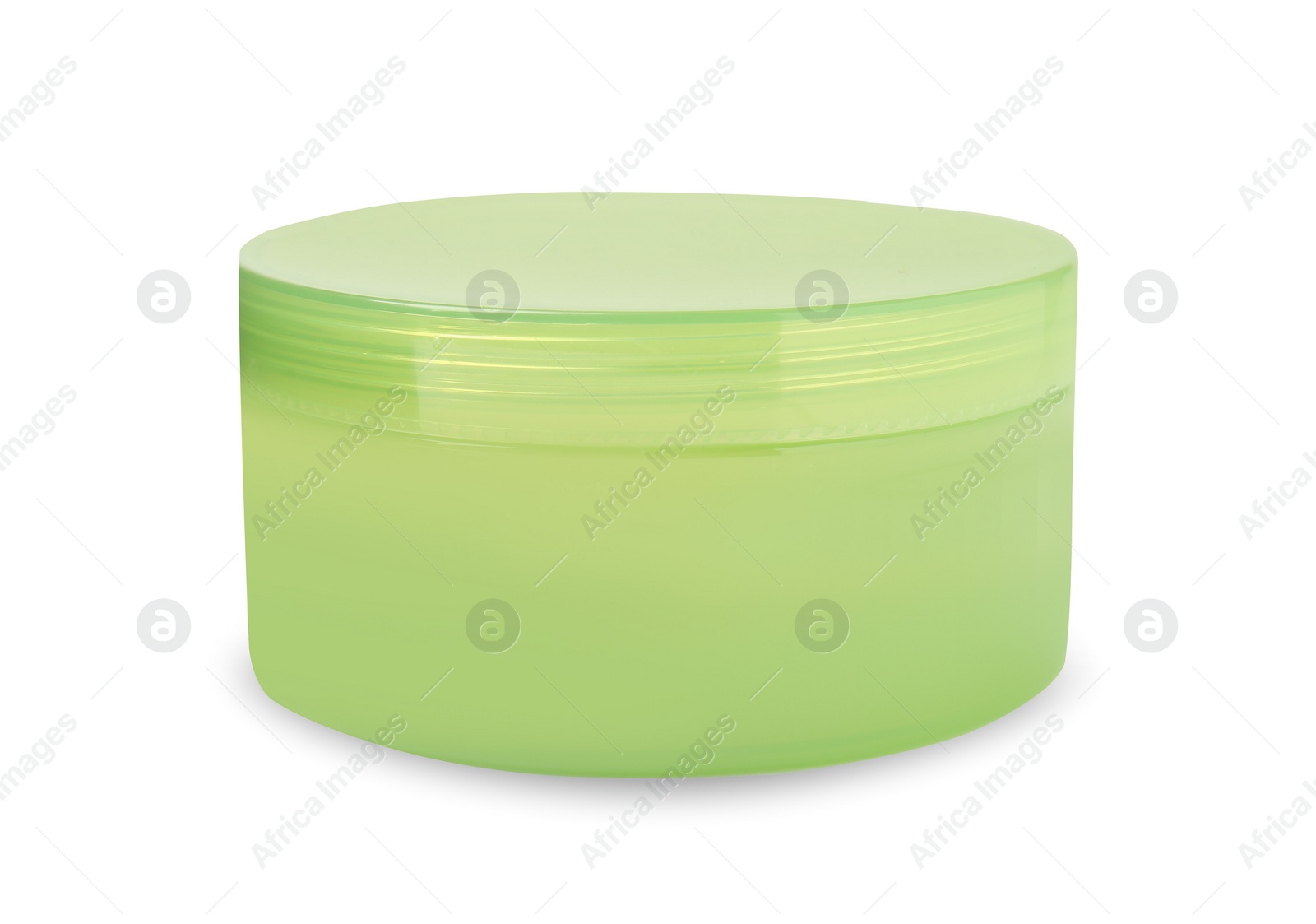 Photo of Jar of aloe gel isolated on white