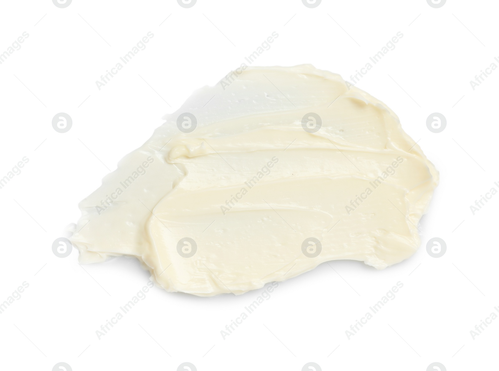 Photo of Tasty butter on white background, top view