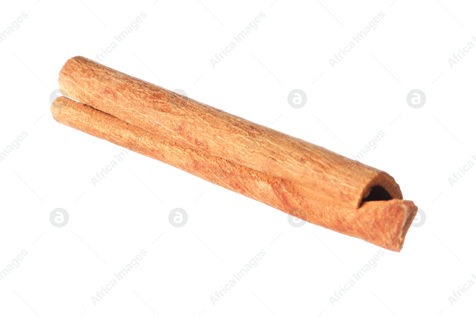 Photo of One aromatic cinnamon stick isolated on white