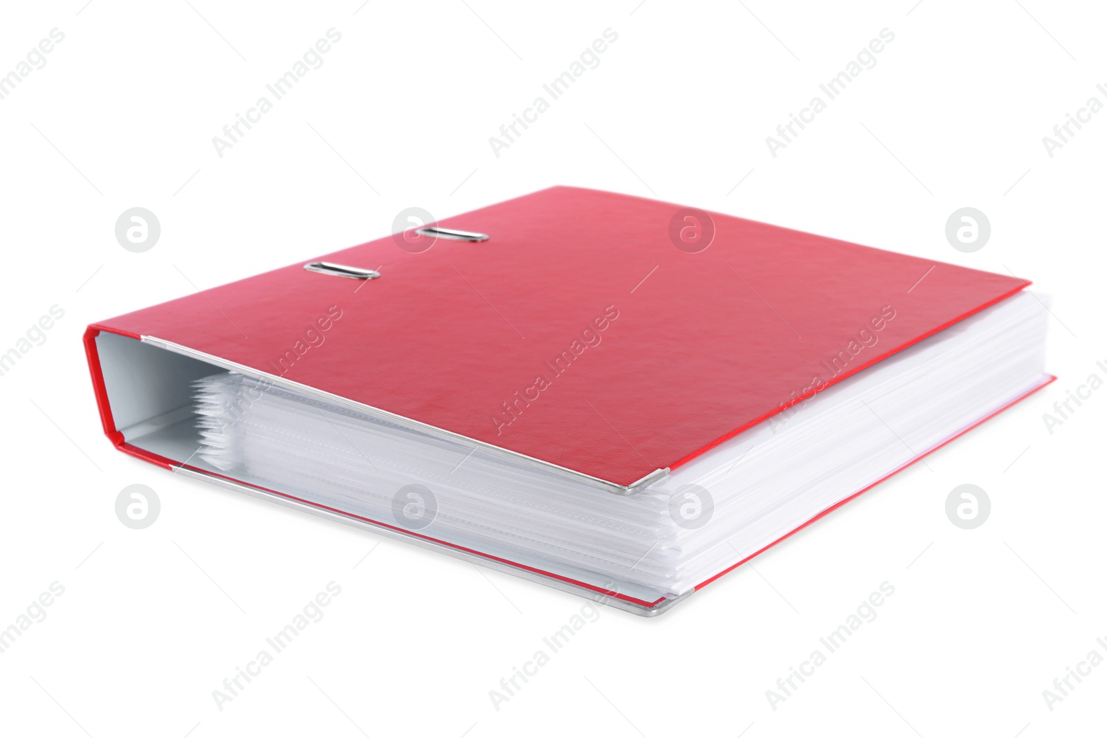 Photo of One red office folder isolated on white