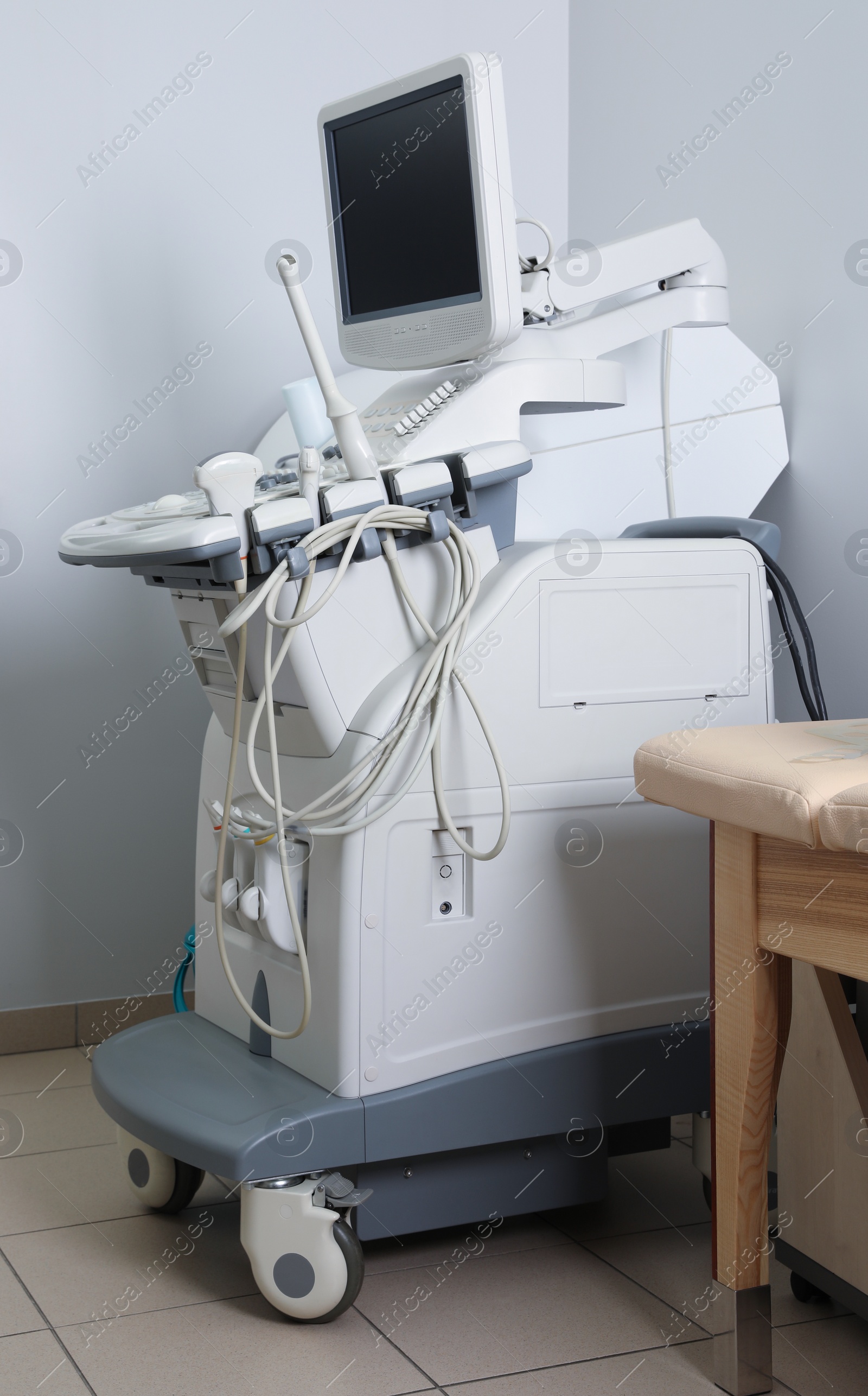 Photo of Modern ultrasound machine in office. Diagnostic technique