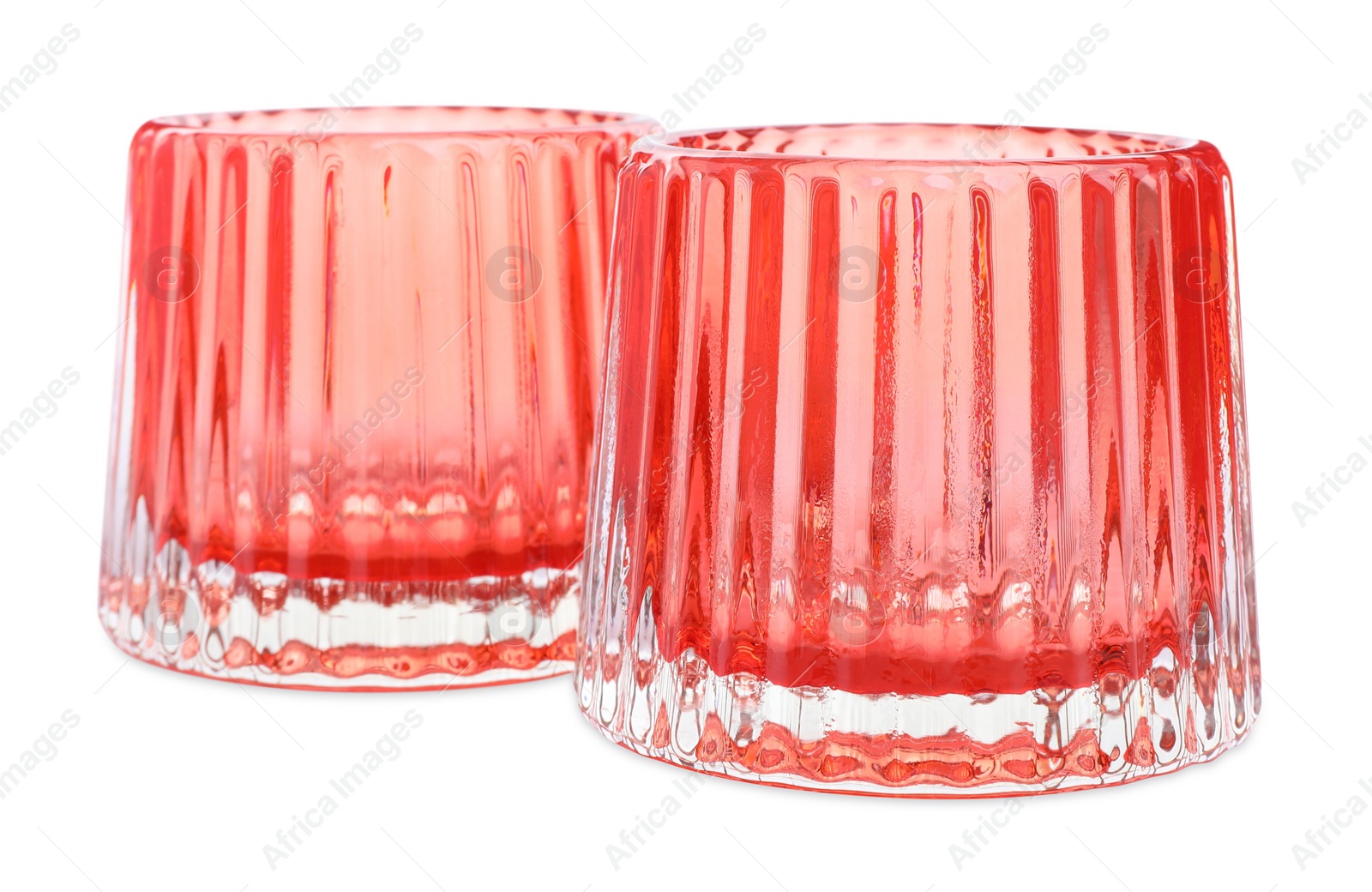 Photo of Beautiful clean empty glasses on white background