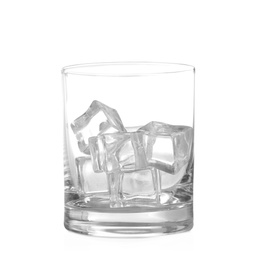 Ice cubes in glass isolated on white