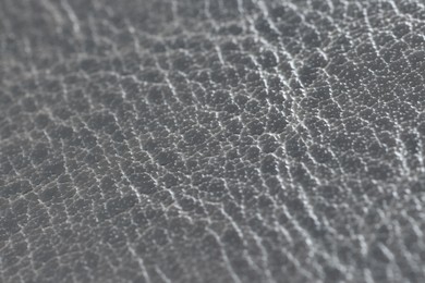 Photo of Beautiful grey leather as background, closeup view