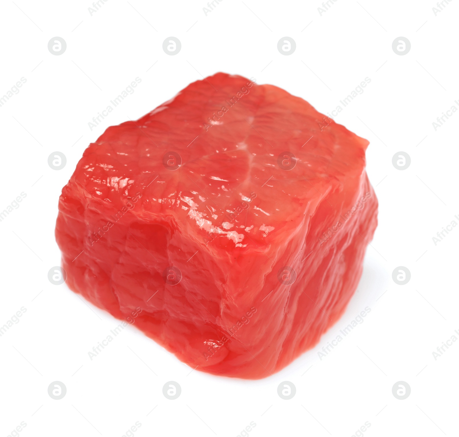 Photo of One piece of raw beef isolated on white