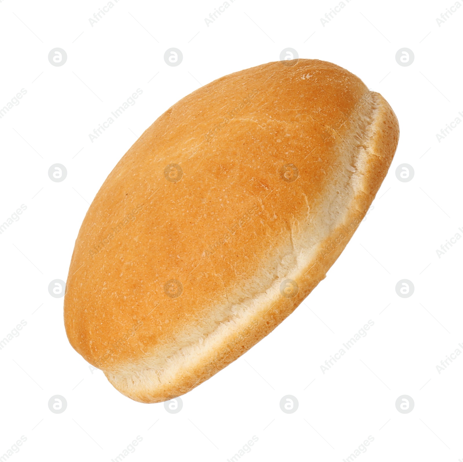 Photo of One fresh burger bun isolated on white