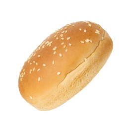 Photo of One fresh burger bun isolated on white