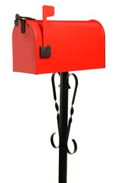 Photo of Shiny red letter box on white background