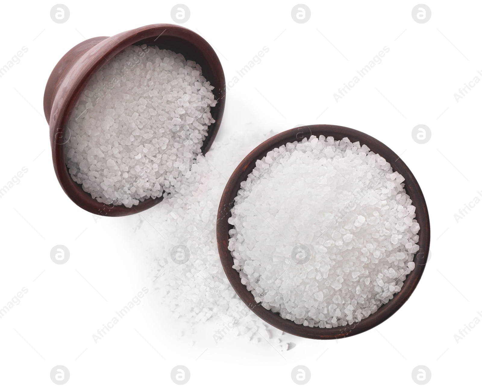 Photo of Natural salt isolated on white, top view