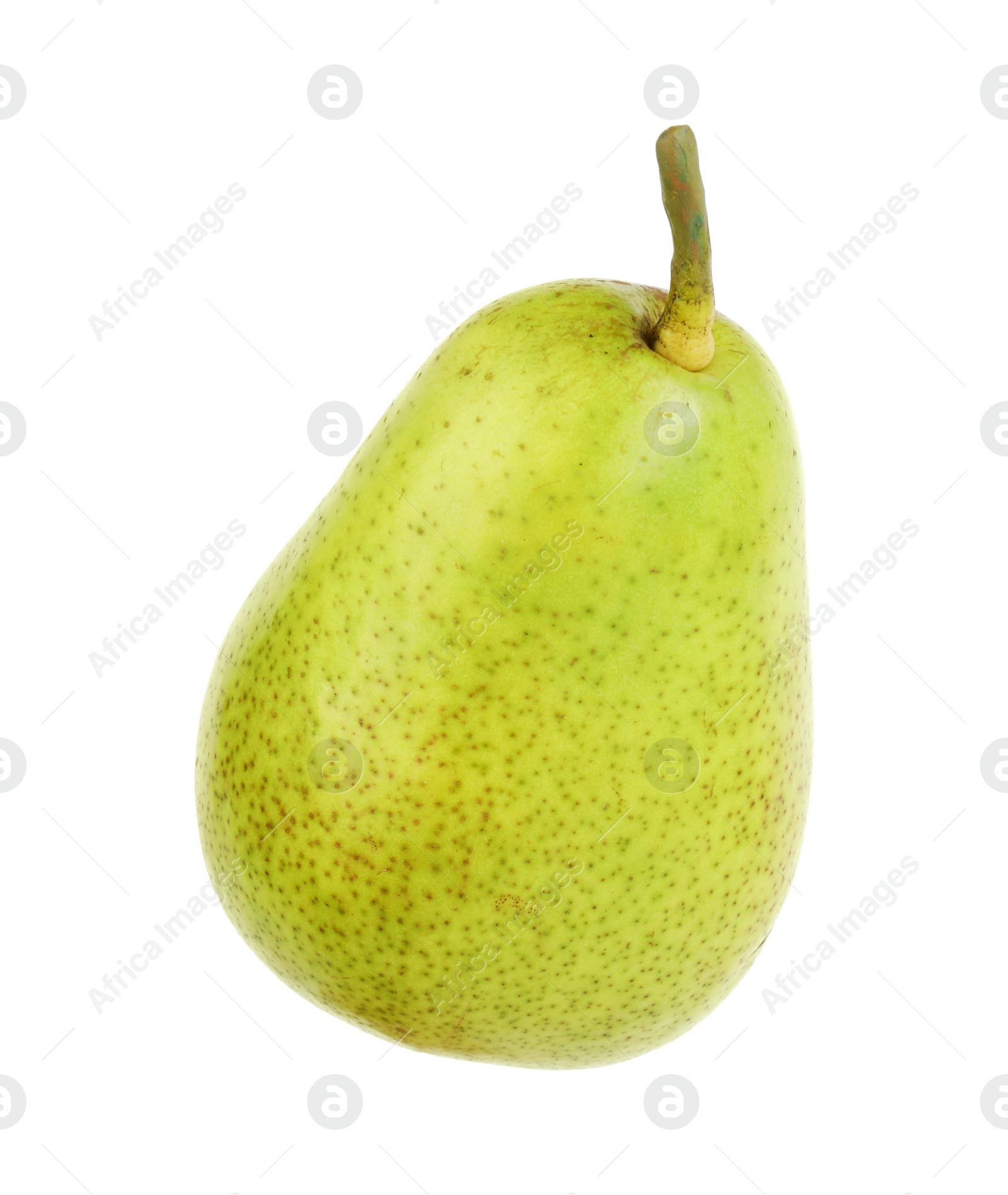 Photo of One tasty ripe pear on white background