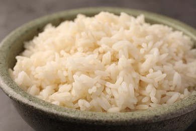 Closeup view of delicious rice in bowl