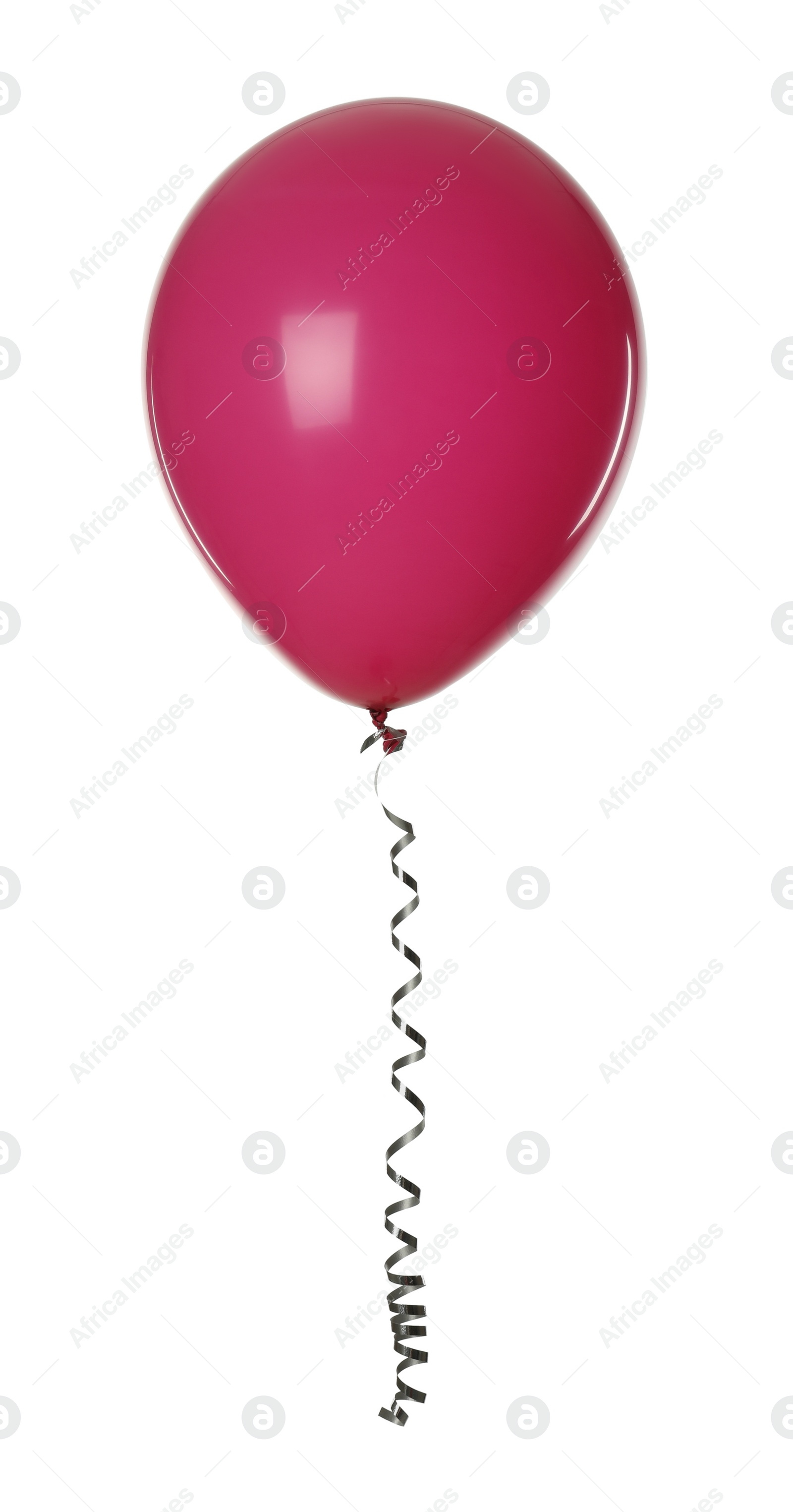 Photo of Pink balloon with ribbon isolated on white