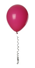 Pink balloon with ribbon isolated on white
