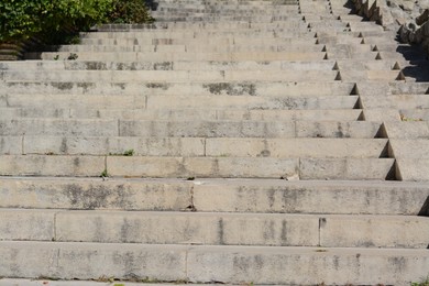 View of empty concrete stairs on sunny day outdoors