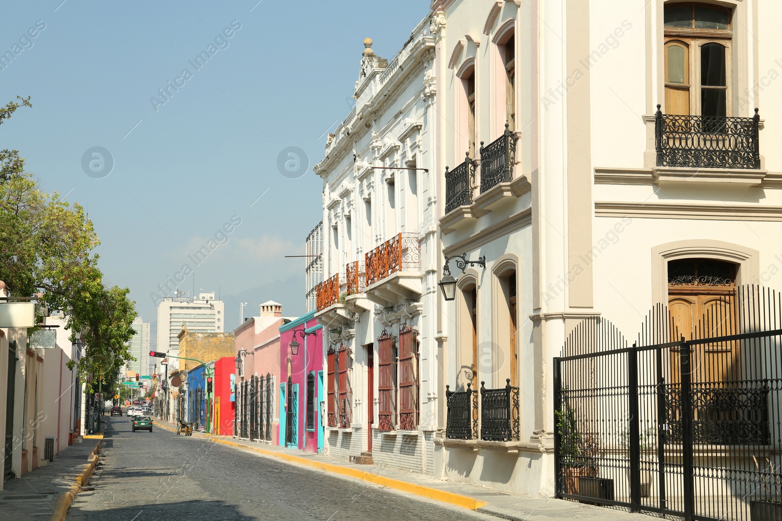 Photo of Beautiful view of city street with elegant architecture