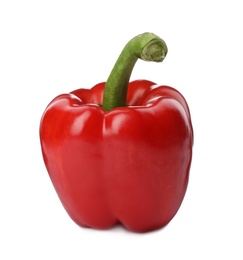 Fresh ripe red bell pepper isolated on white