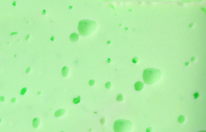 Closeup view of green slime. Antistress toy